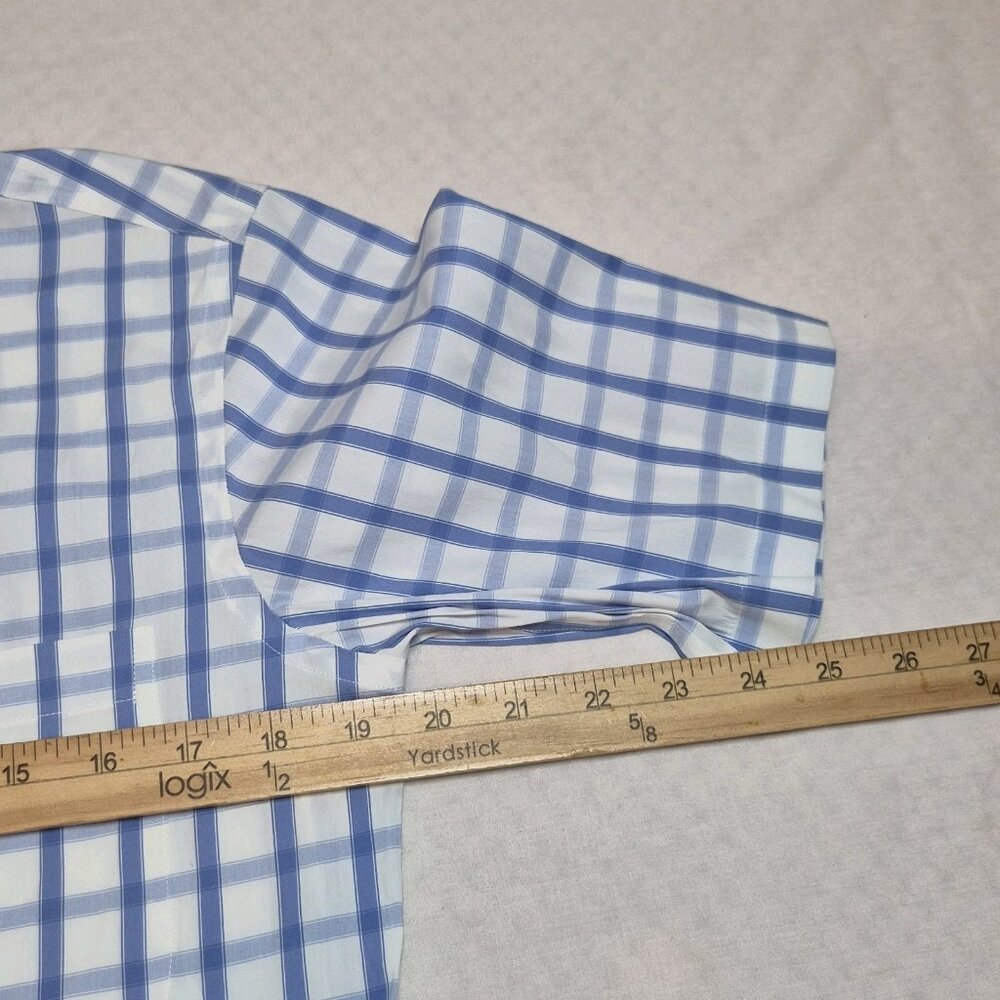 Roundtree & Yorke Gold Label Men's Shirt Size S Plaid Short Sleeve Slim Fit 56 - Picture 4 of 10